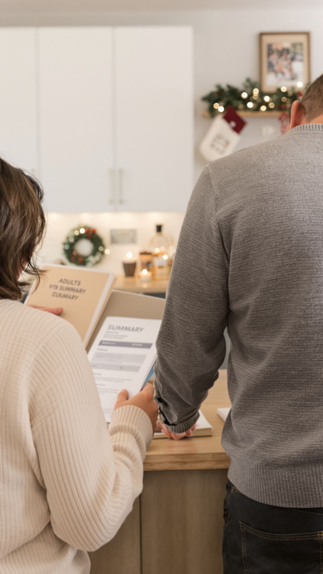 Parents reviewing different health needs for adults and children. Parents reviewing different health needs for adults and children.