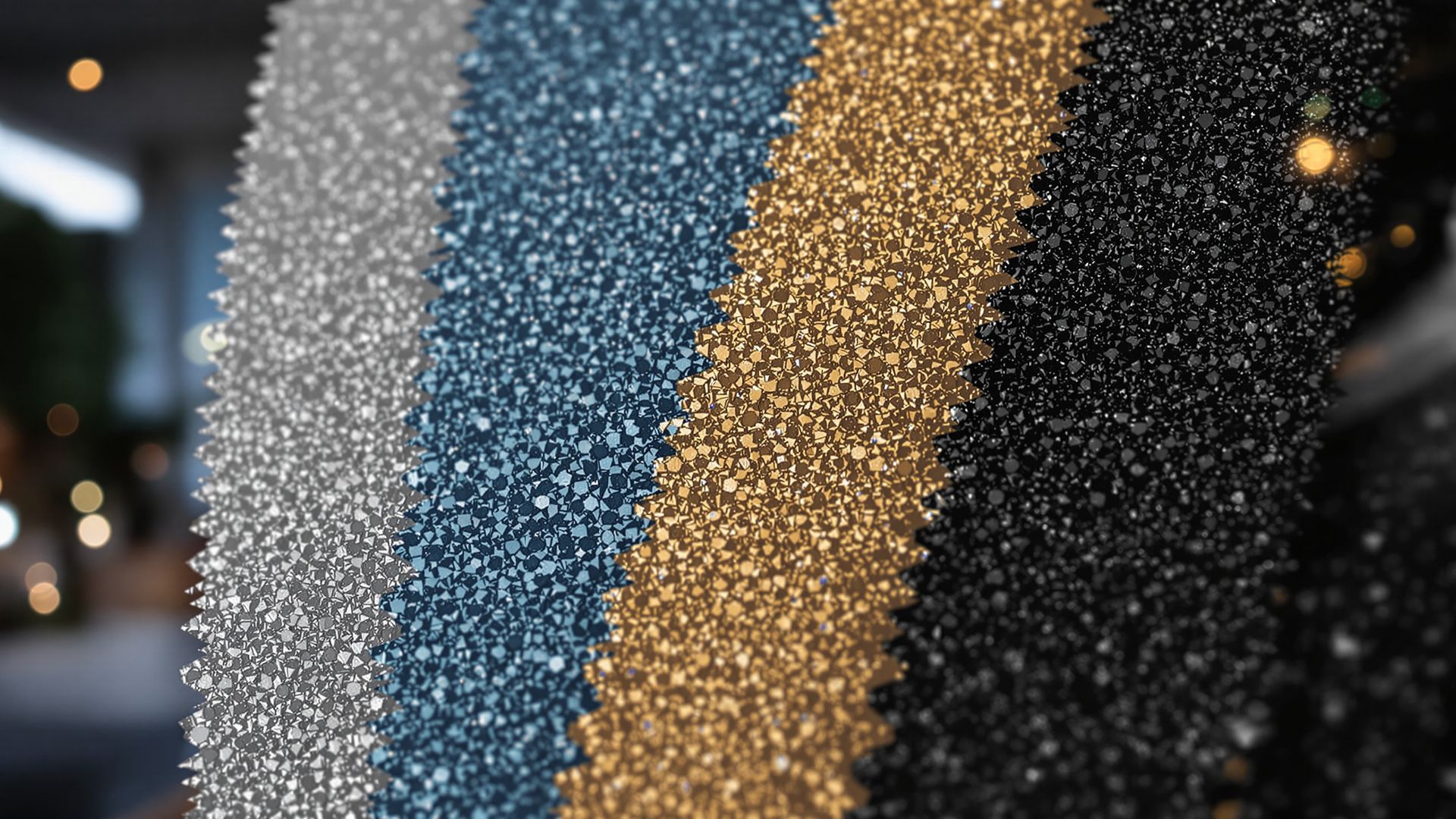 “Close-up samples of decorative polyaspartic flake color options in a modern garage.” “Close-up samples of decorative polyaspartic flake color options in a modern garage.”