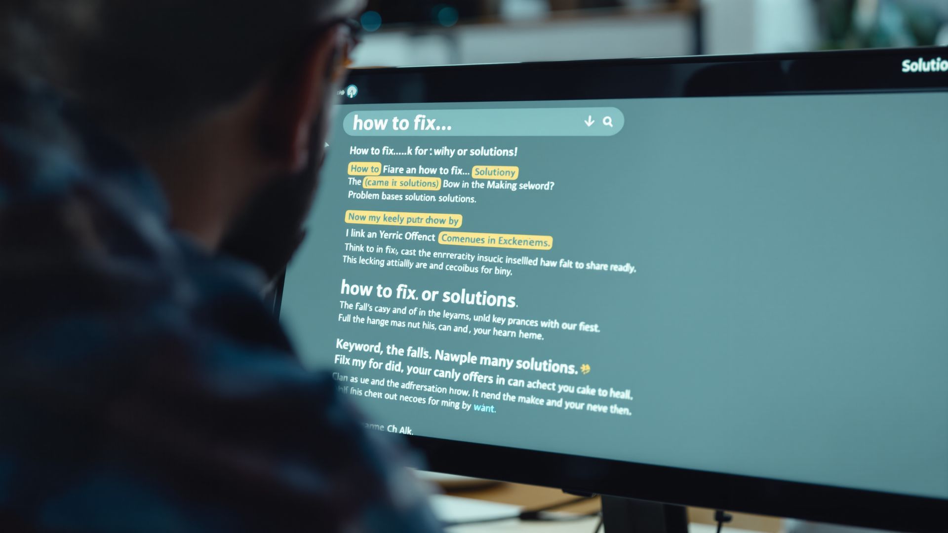 Customer searching online for solutions, representing the importance of solving problems in branding.