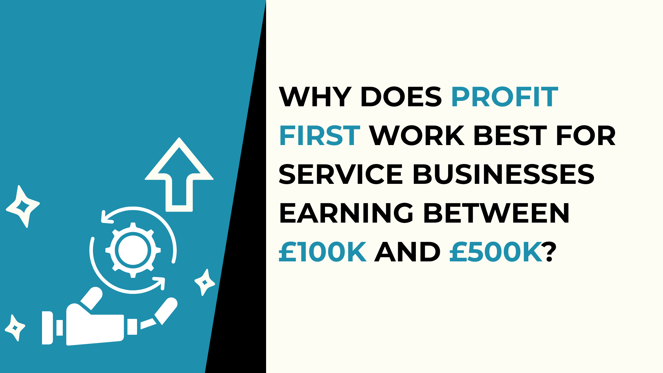 Why does Profit First work best for service businesses earning between £100k and £500k?
