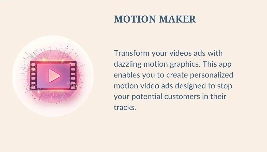 A play button for the motion maker button.