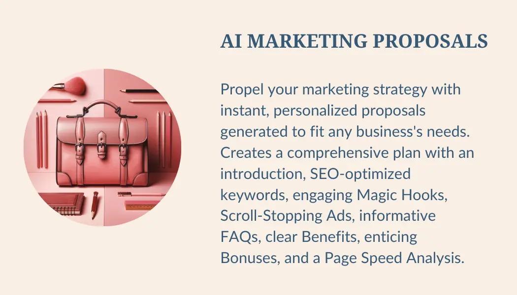 A pink briefcase for the Ai marketing button.