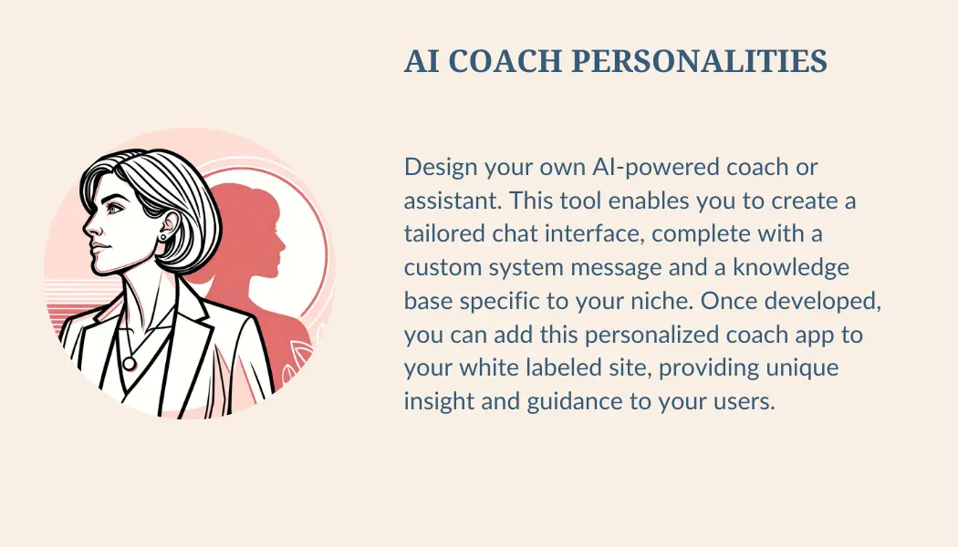 An outline of a woman for the Ai coach icon.
