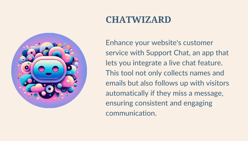 A cartoon image for the chat wizard button.