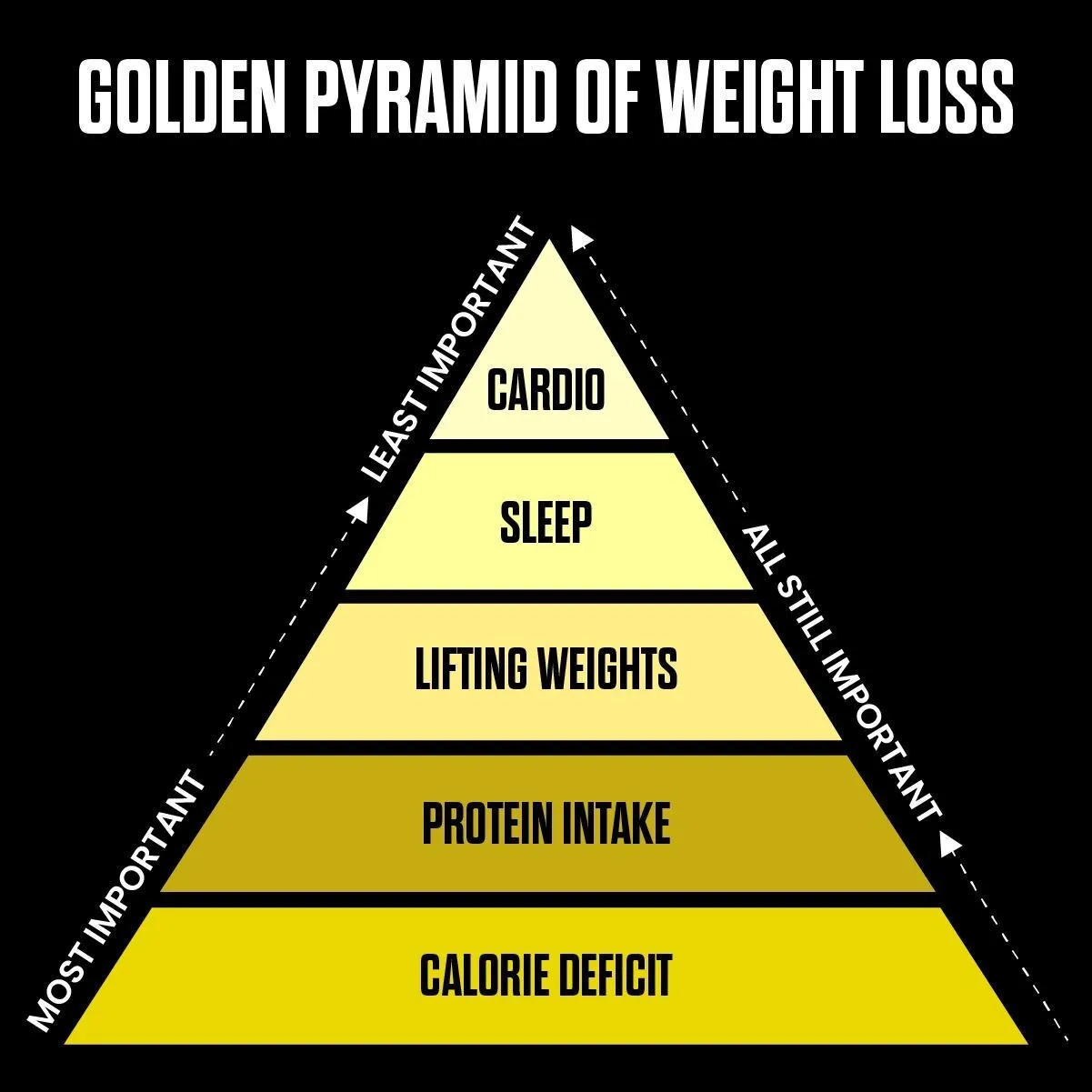 Golden Pyramid of Weight Loss Explained by Abhinav Malhotra Best Personal Trainer Dubai UAE