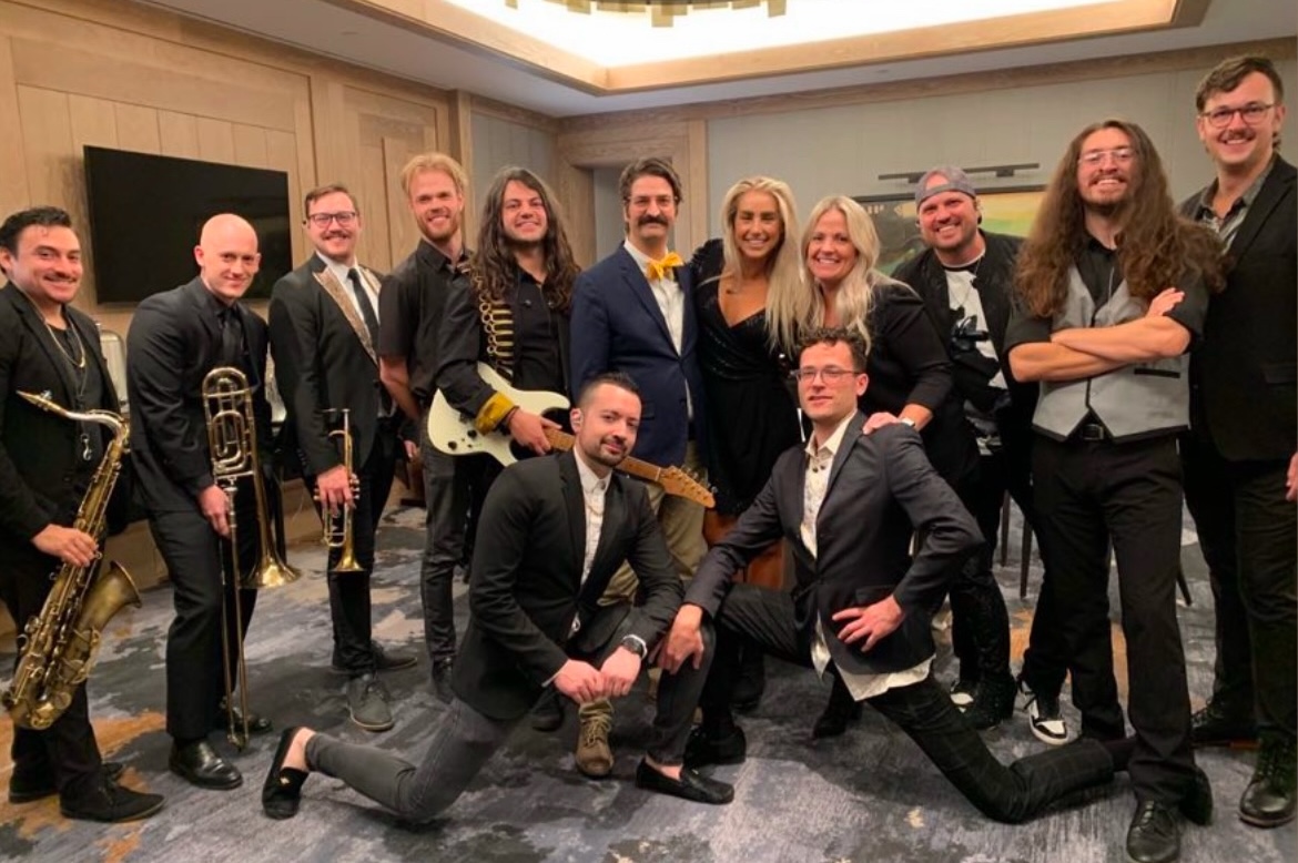 Luxury private island event with Party Echelon full band and horn section