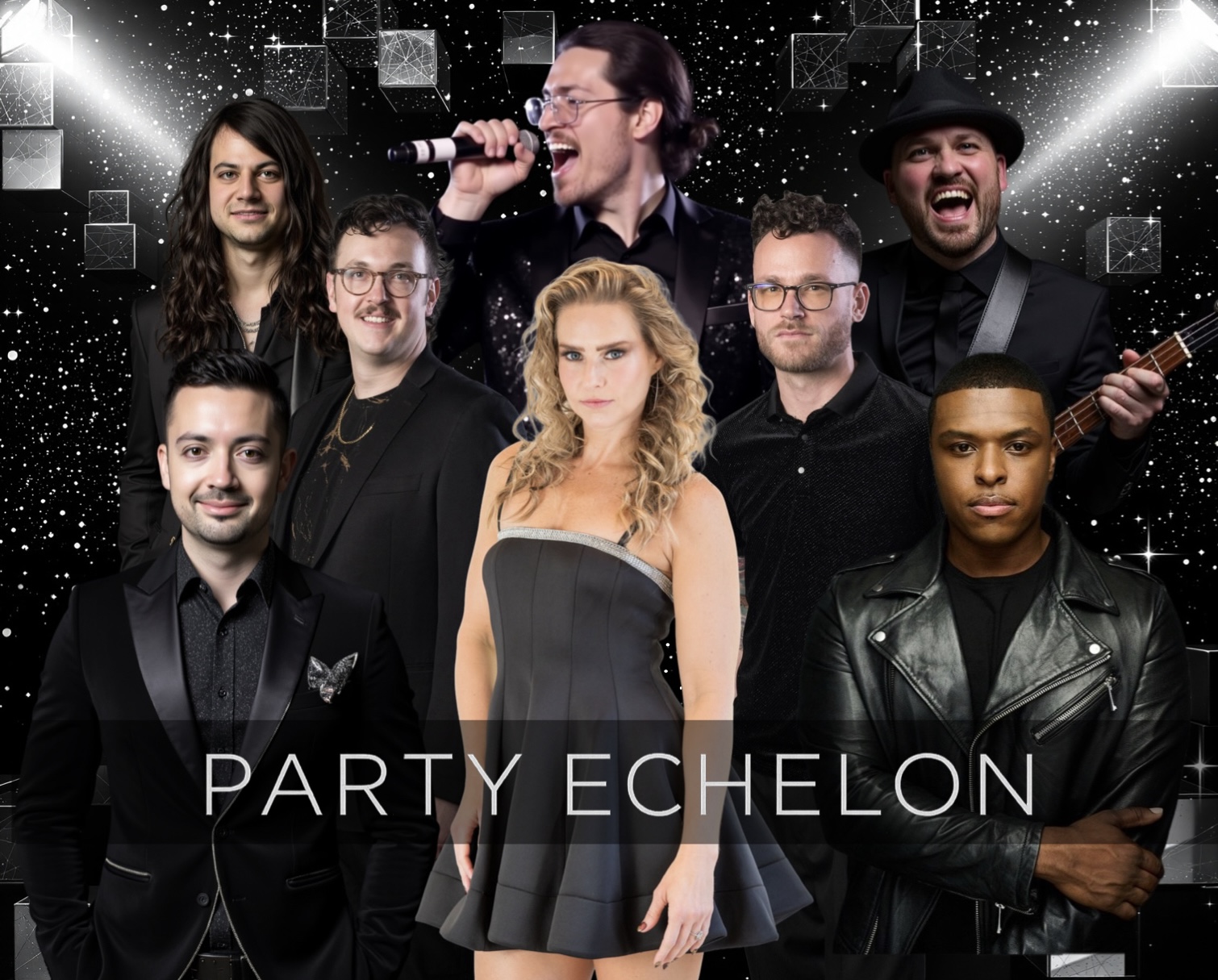 High-energy wedding band performing for a packed dance floor