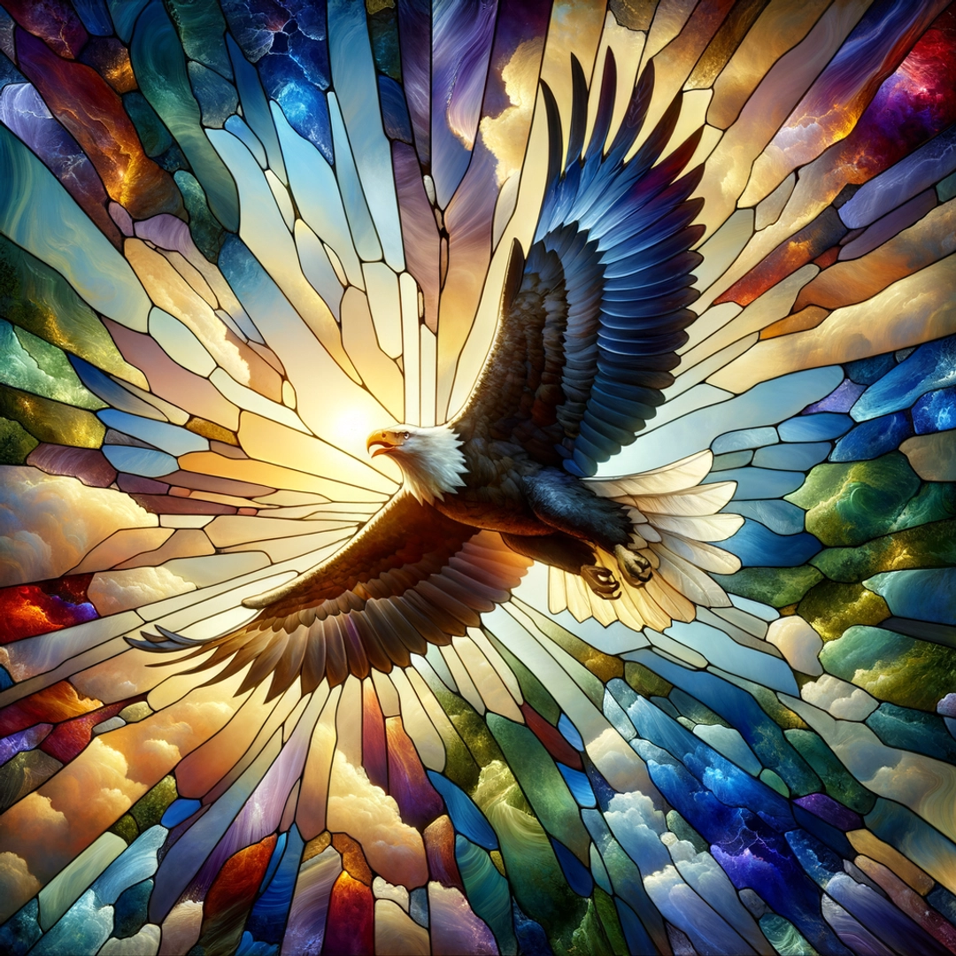 Eagle on stain glass