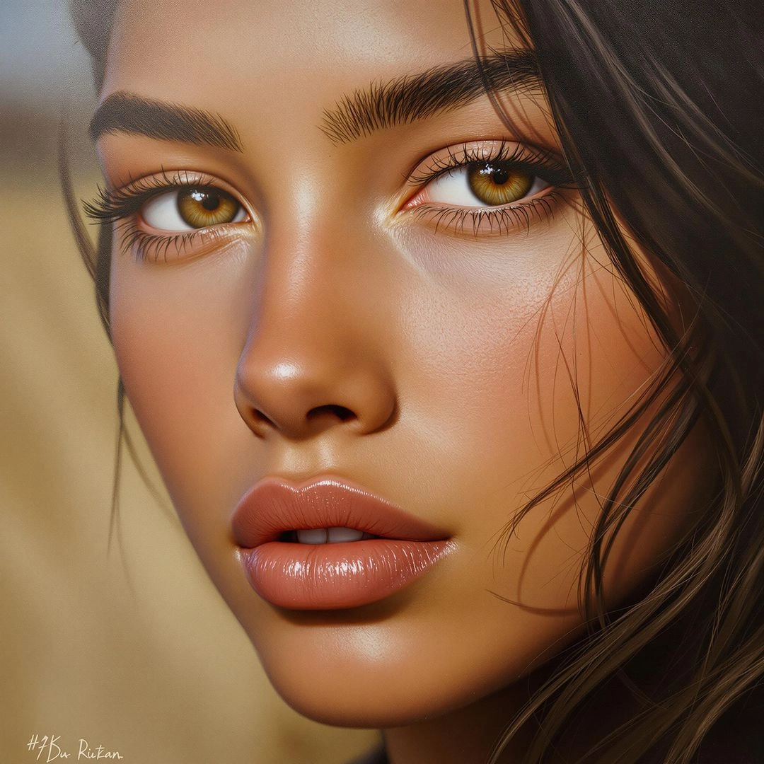 Beautiful girl with brown eyes