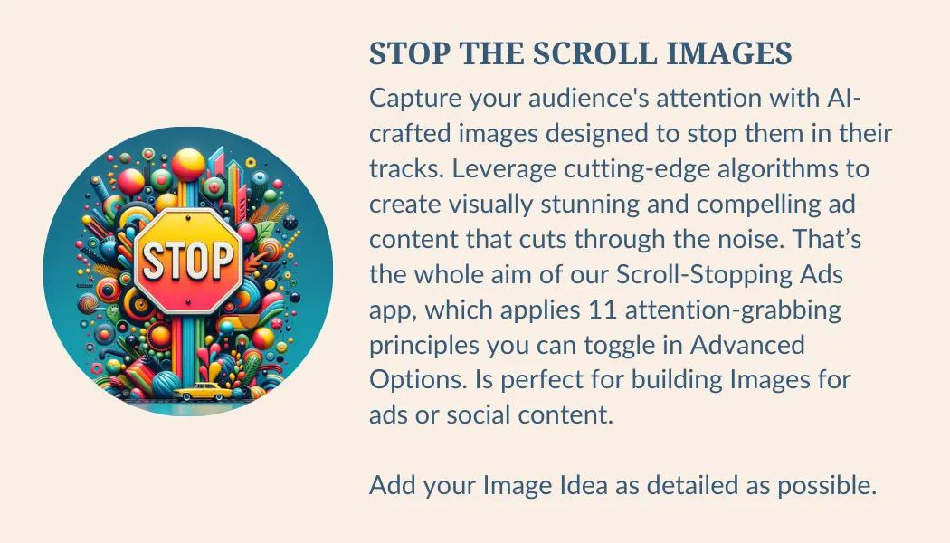 Info on Stop the Scroll Image App
