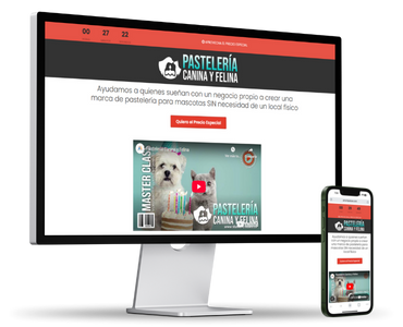 Landing page para curso online sobre mascotas - Marketing de afiliación optimizado para Facebook Ads