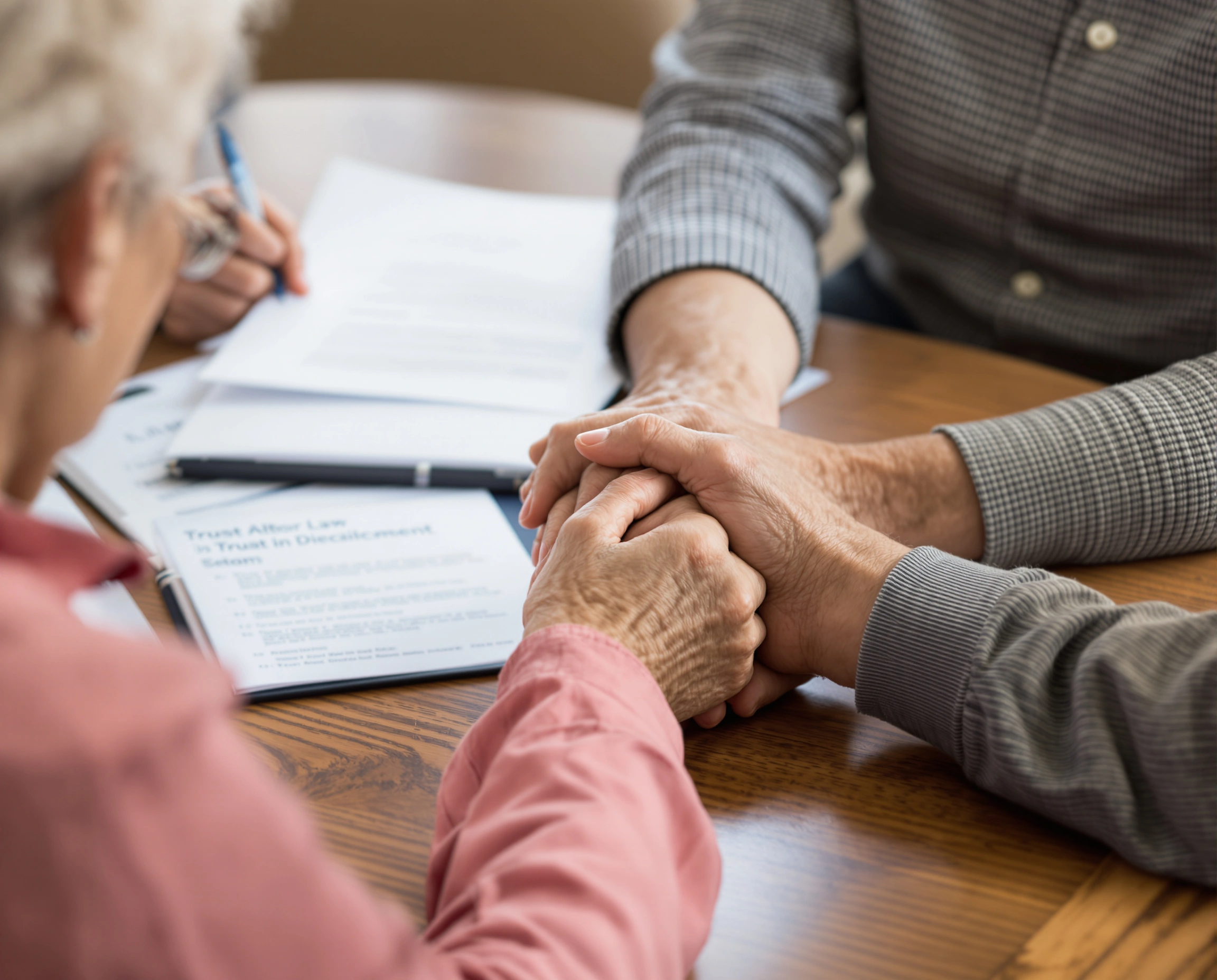 Older adults with hand in hand