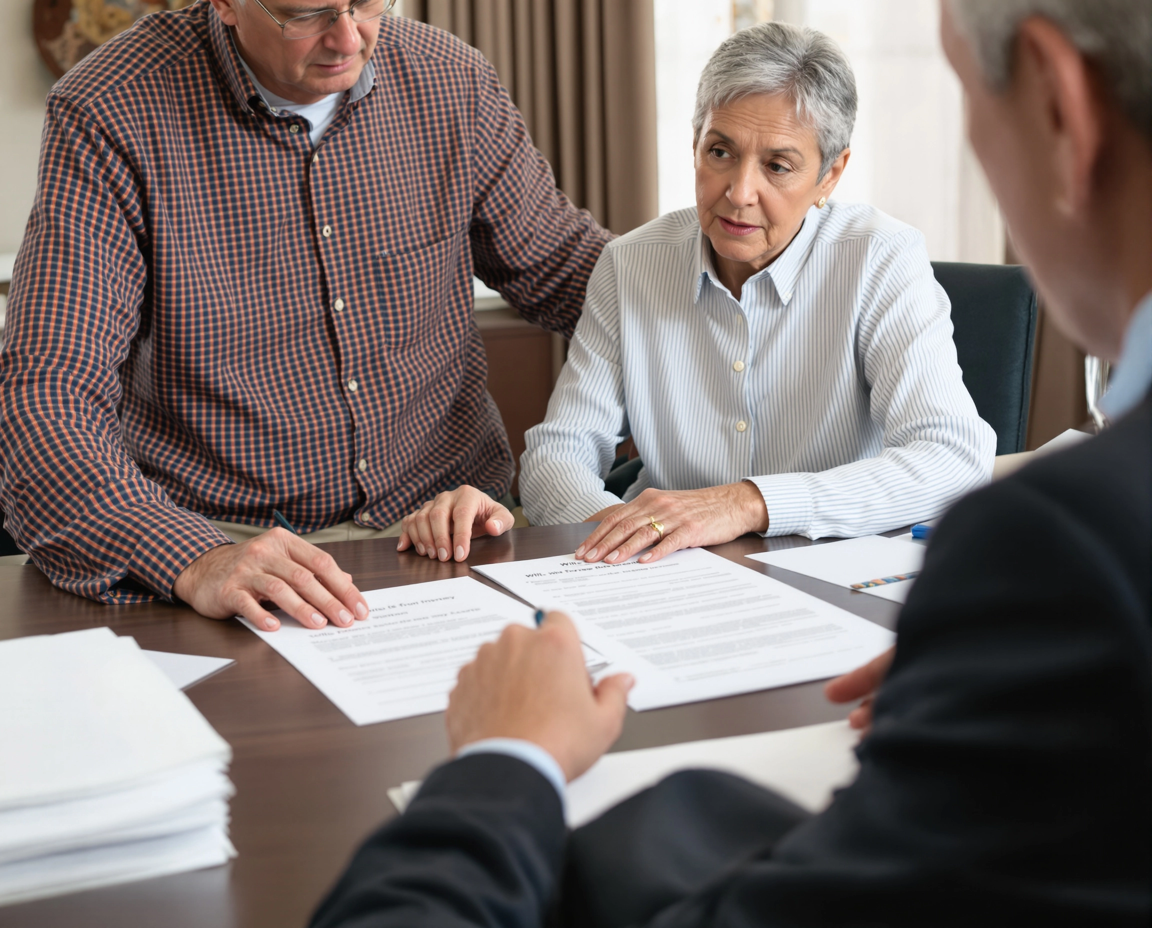 Legal advisor advising the older couple