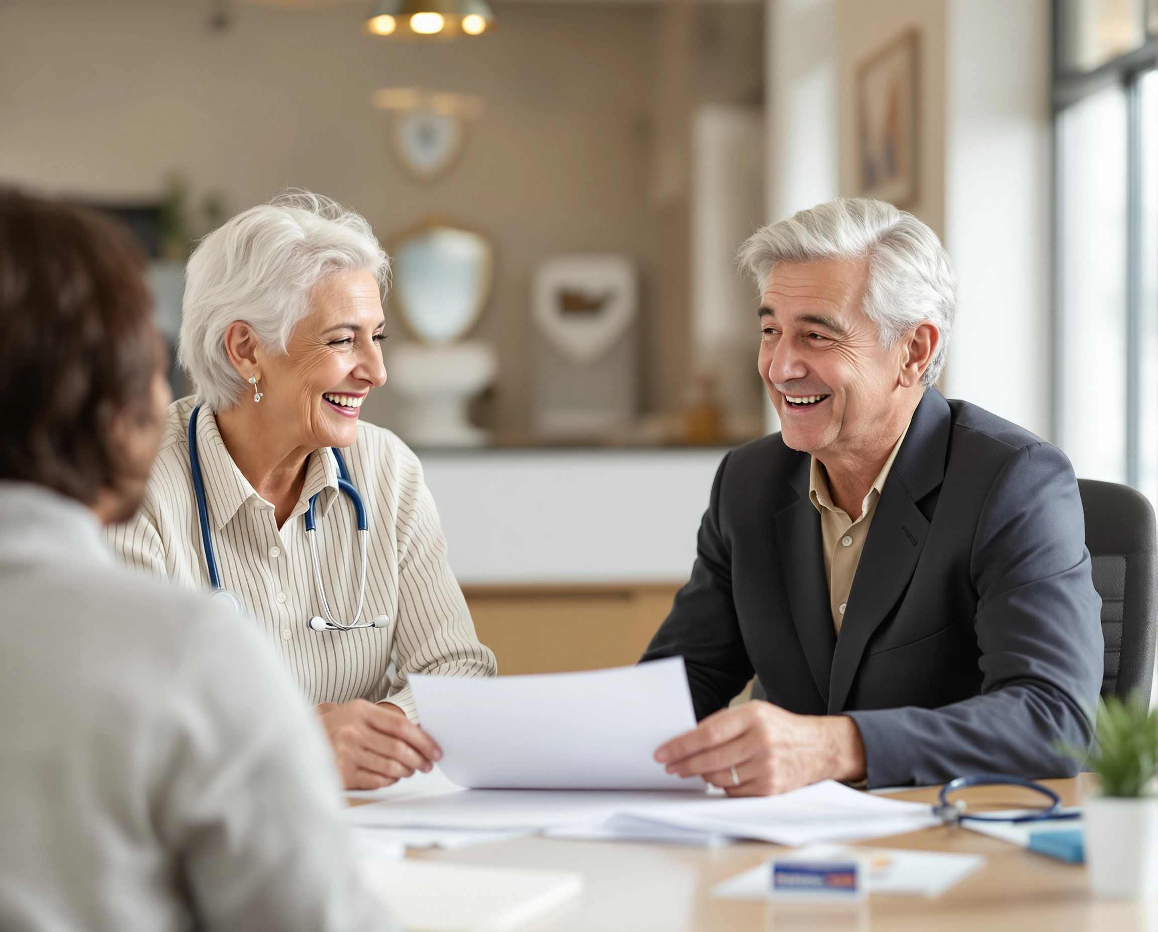 Doctor consulting older adult