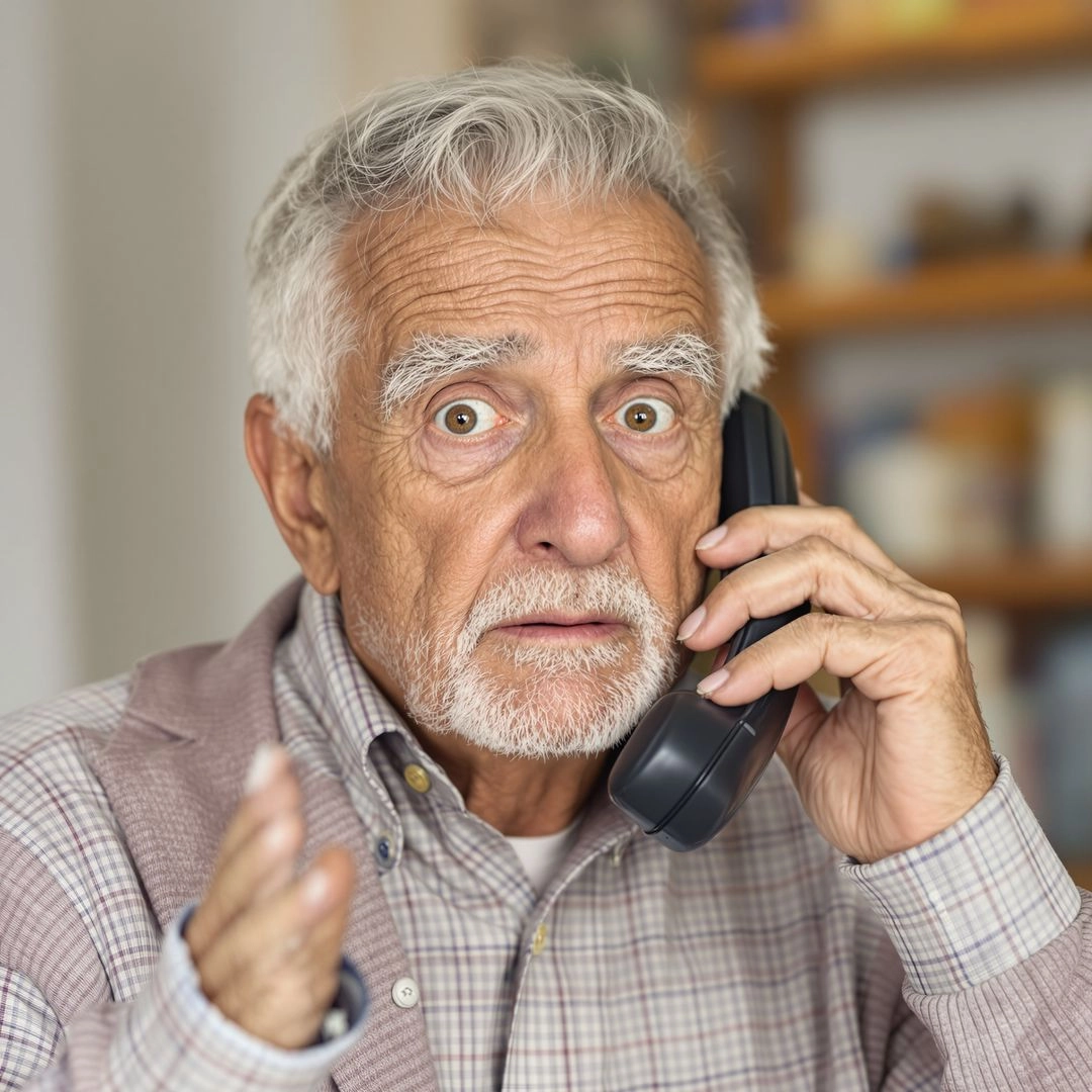 Elderly man calling to doctor