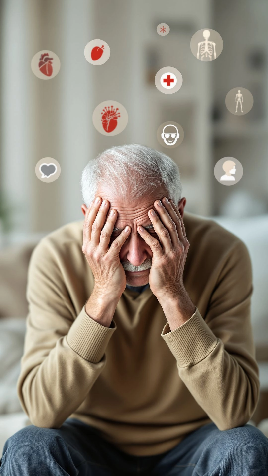 Elder man with chronic stress