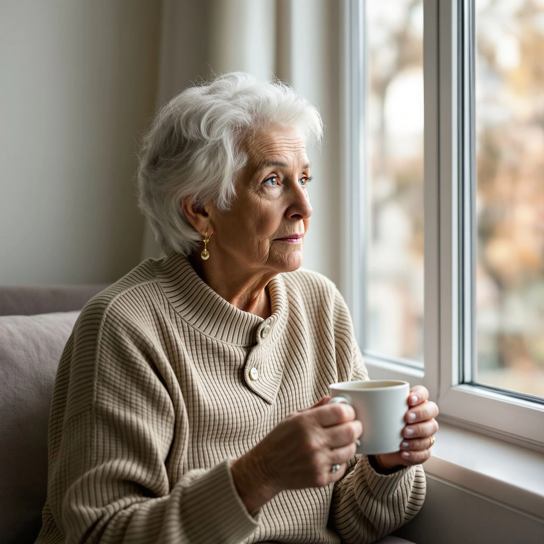 Older adult thoughtfully considering assisted living options for more support and independence.