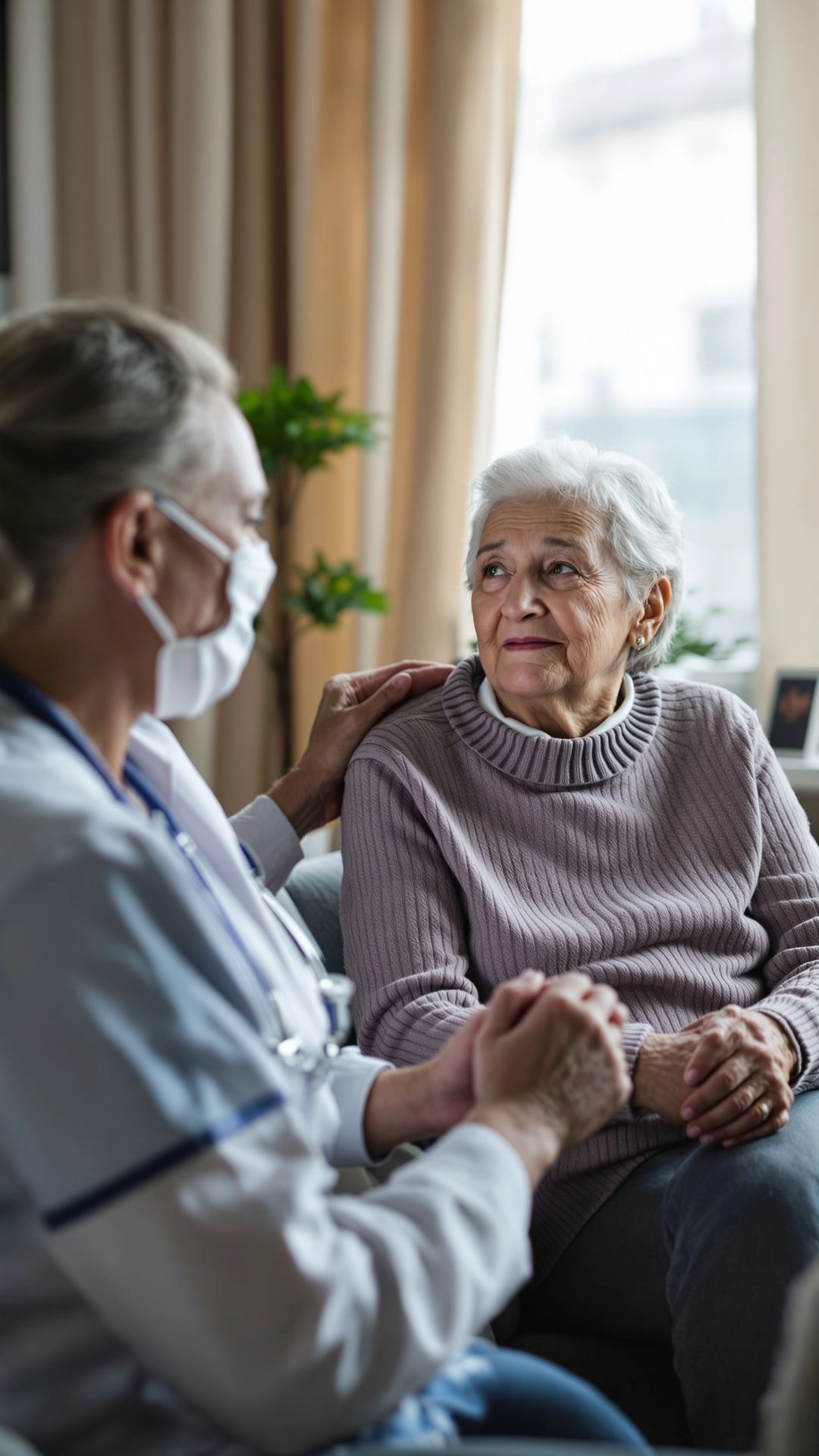 Doctor providing compassionate palliative care to a patient living with serious illness.