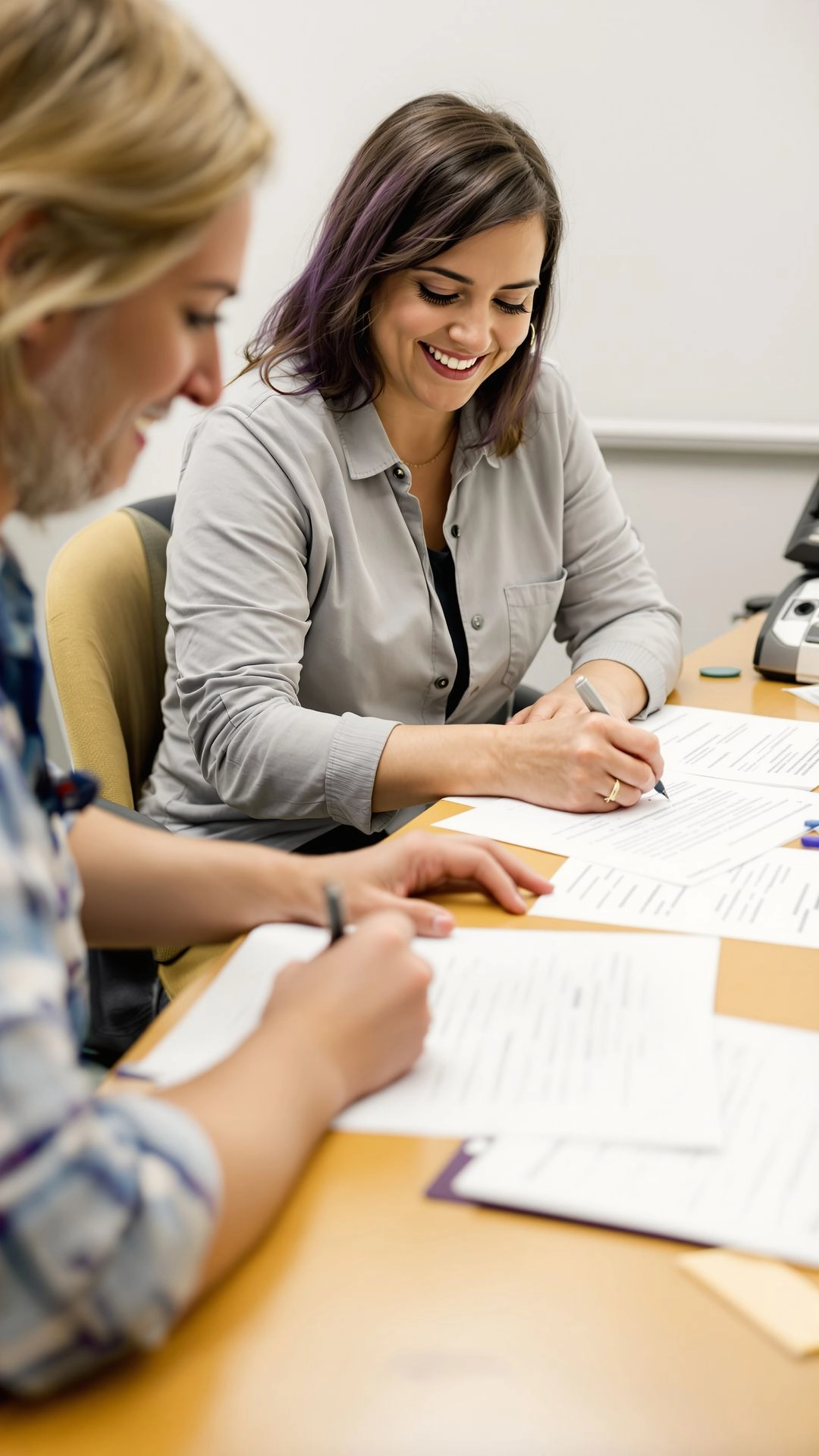 A veteran and caregiver sitting at a desk, filling out VA forms together, representing the step-by-step application process for the Program of Comprehensive Assistance for Family Caregivers.