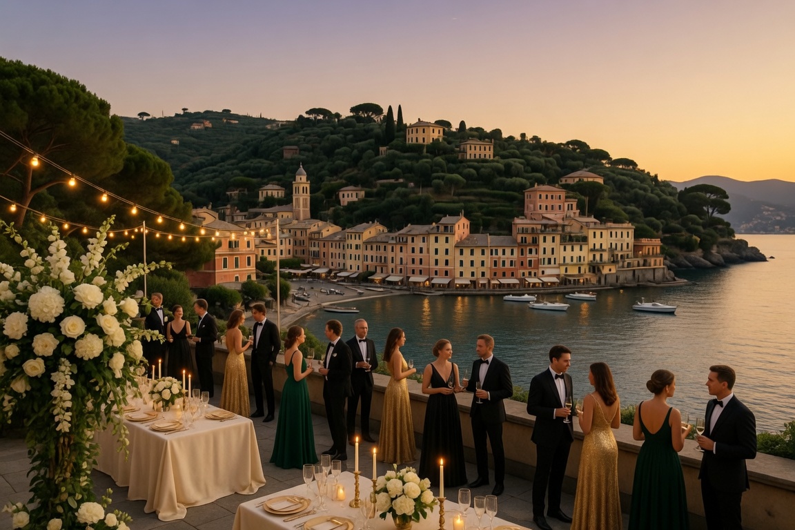 Party Echelon® performing at a luxury destination wedding in Portofino, Italy
