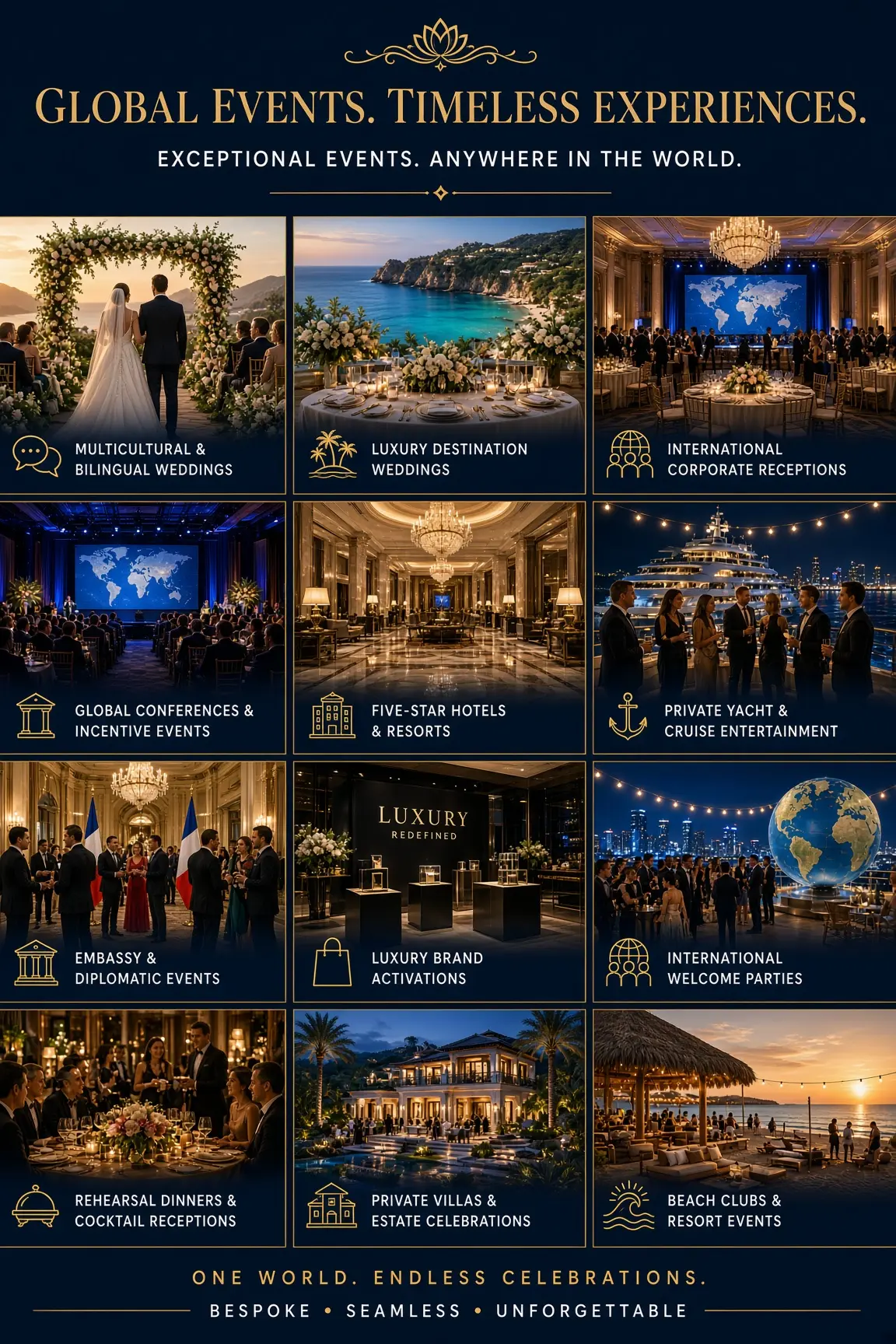 Luxury cocktail reception with international live lounge music