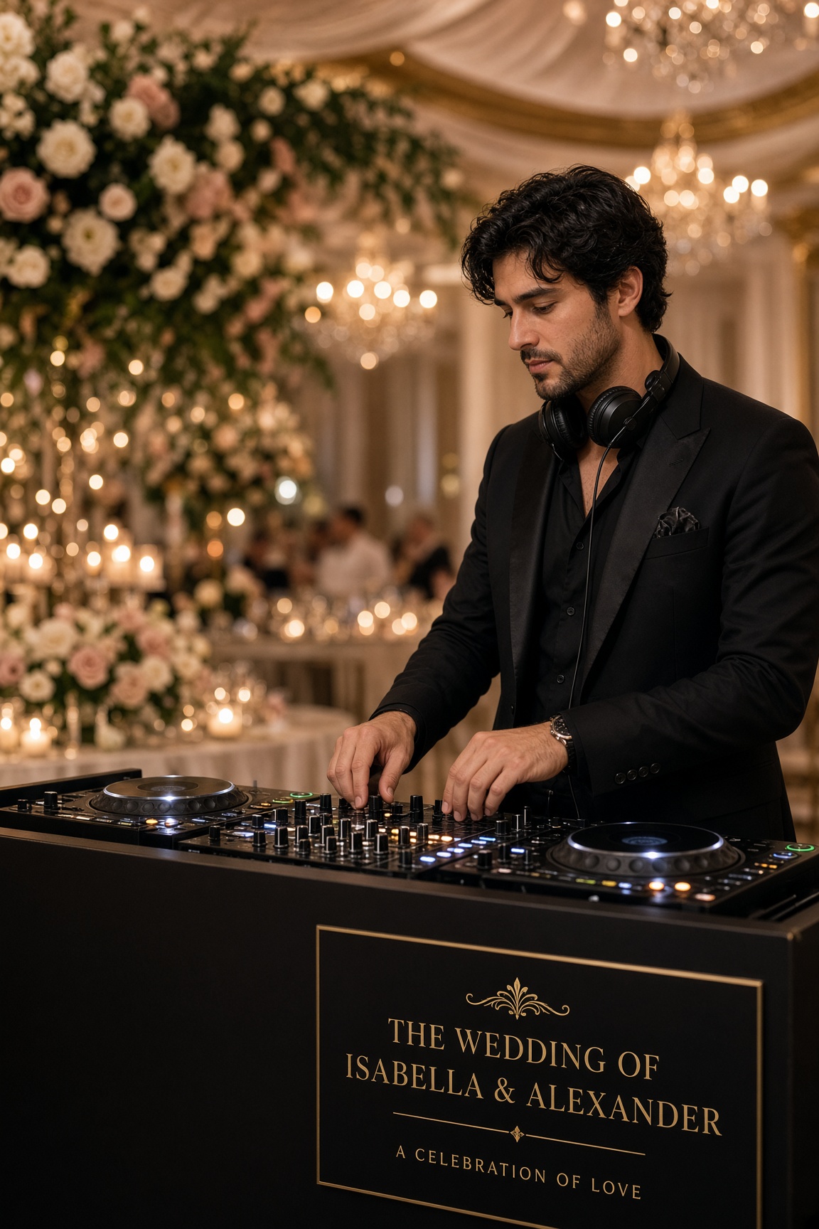Wedding DJ with live musicians performing a hybrid reception set