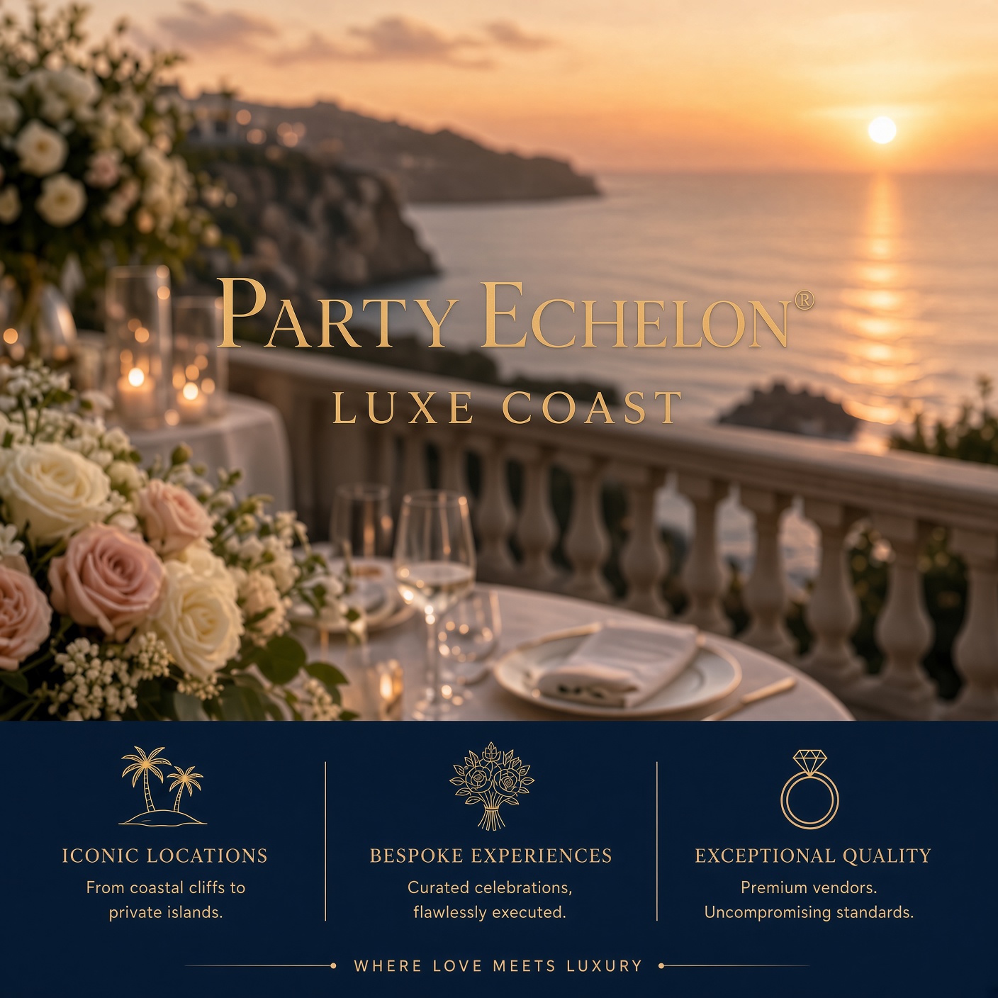 Party Echelon® luxury destination wedding entertainment on the coast