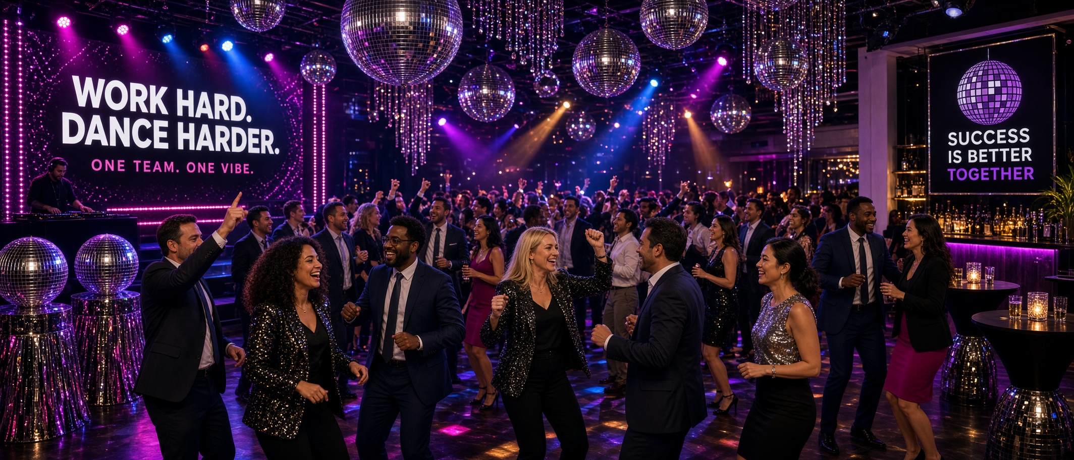 Disco themed corporate dance party