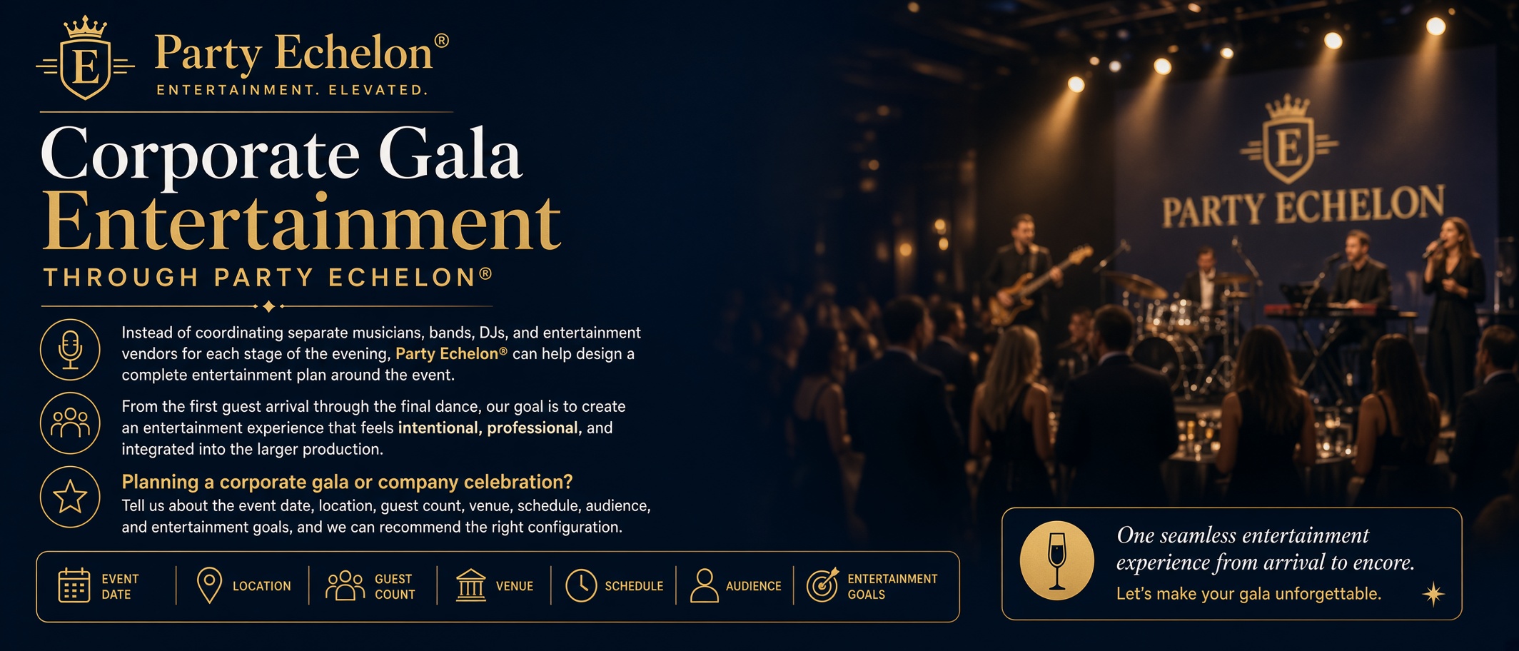 Corporate Gala Entertainment through Party Echelon