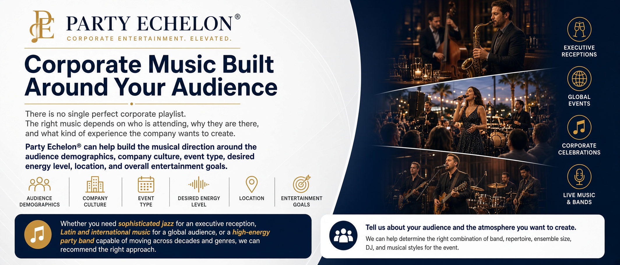 Corporate Music built around your audience.