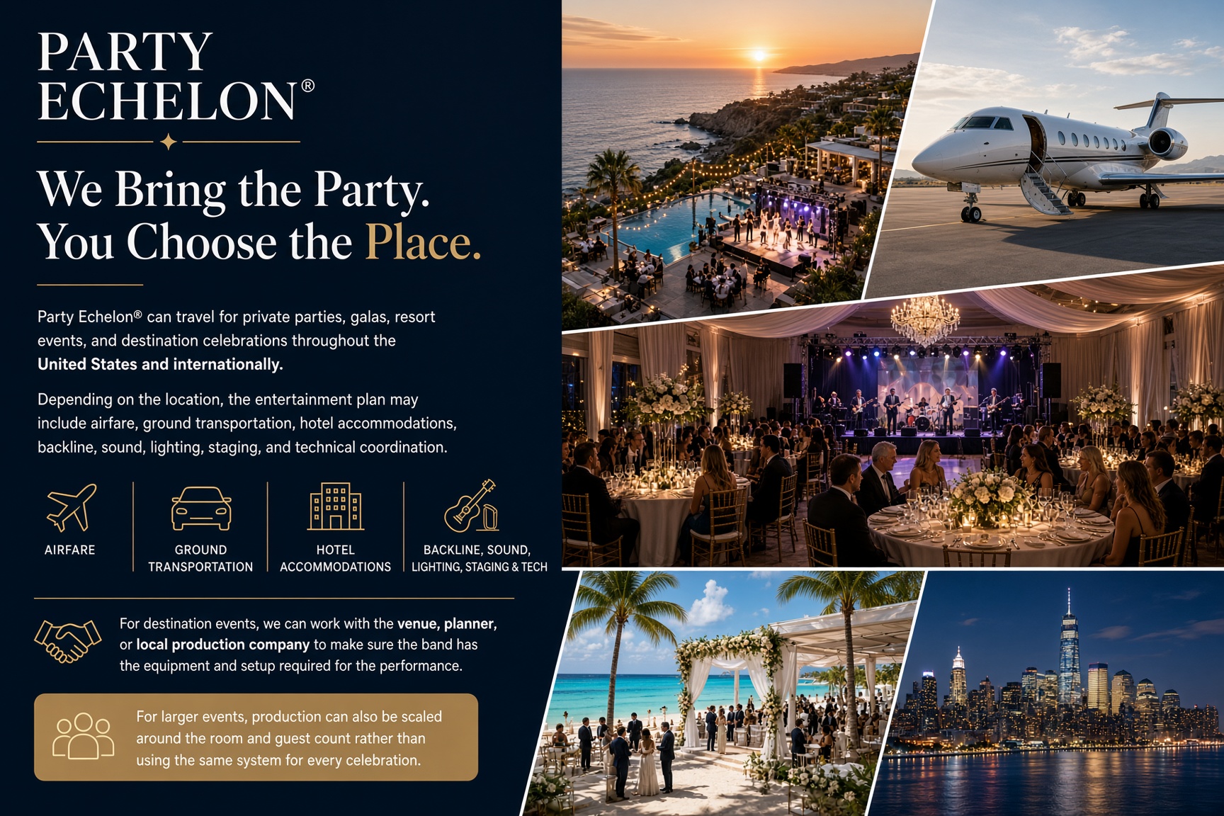 Travel and Destination event entertainment options