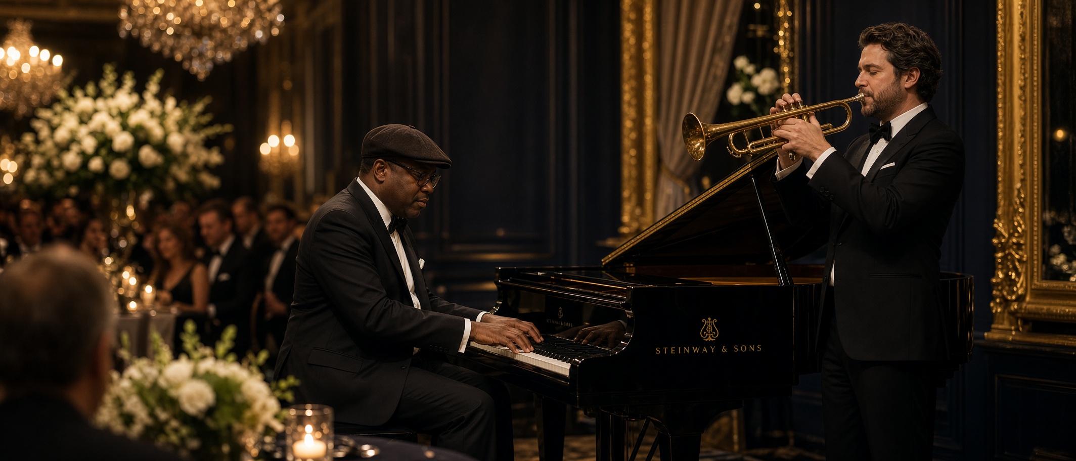 Jazz duo for hire by Party Echelon