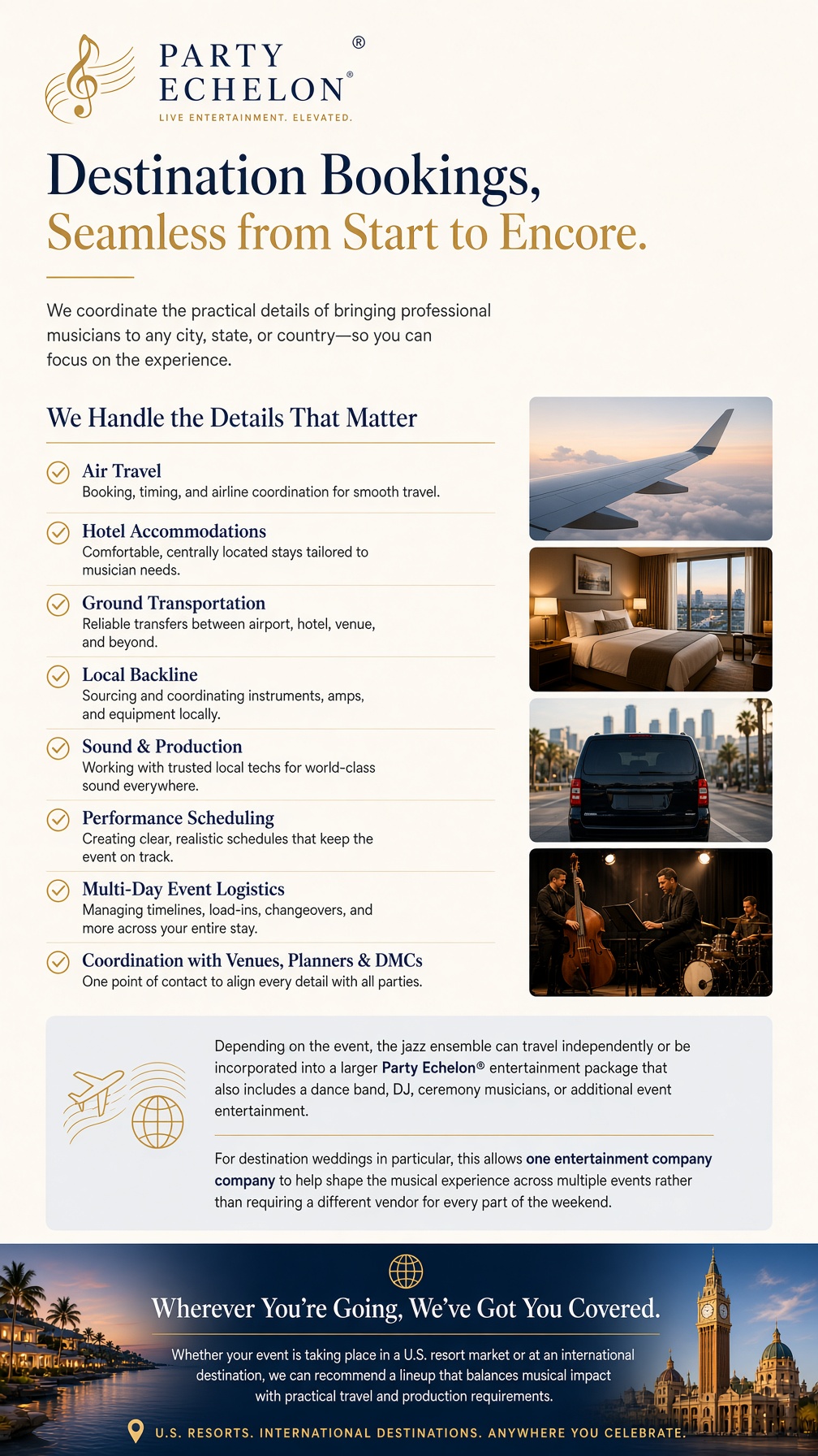Jazz Bands for destination events worldwide by Party Echelon