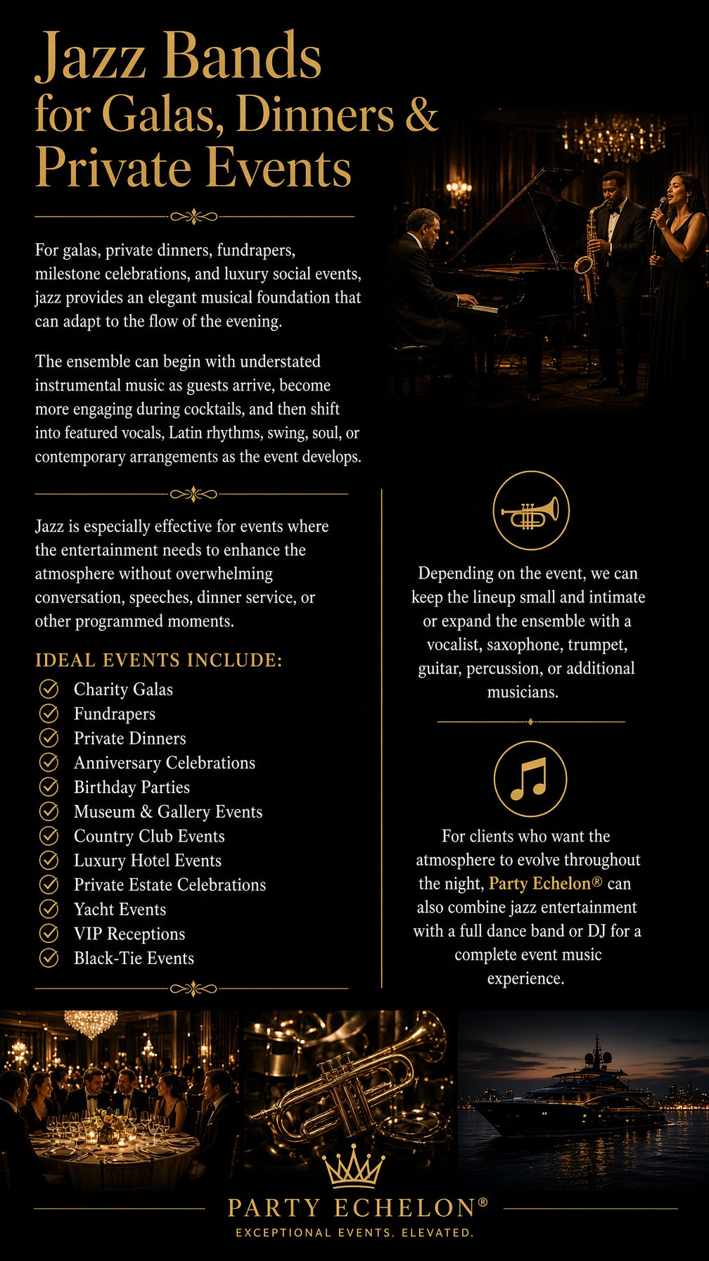 Jazz Bands for Galas, Dinners & Private Events