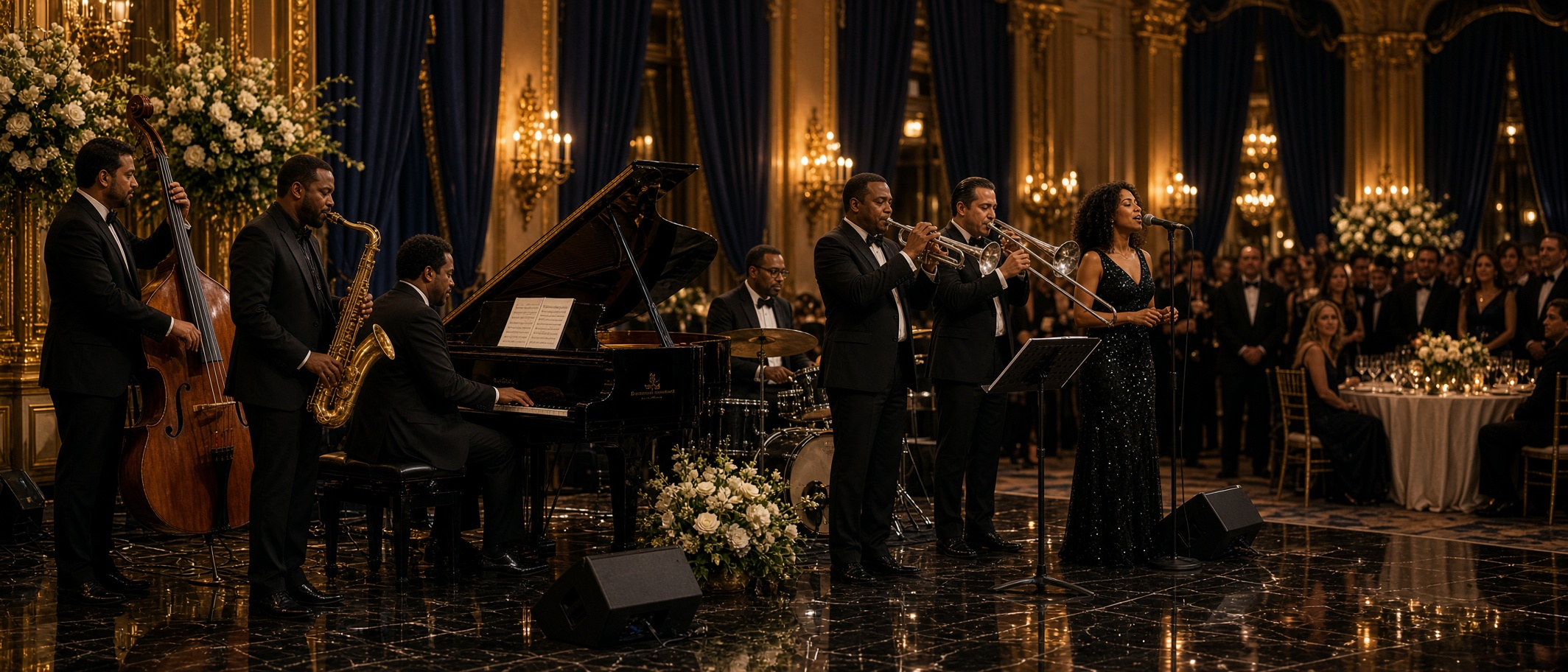 Jazz Piano Septet entertainment for events by Party Echelon