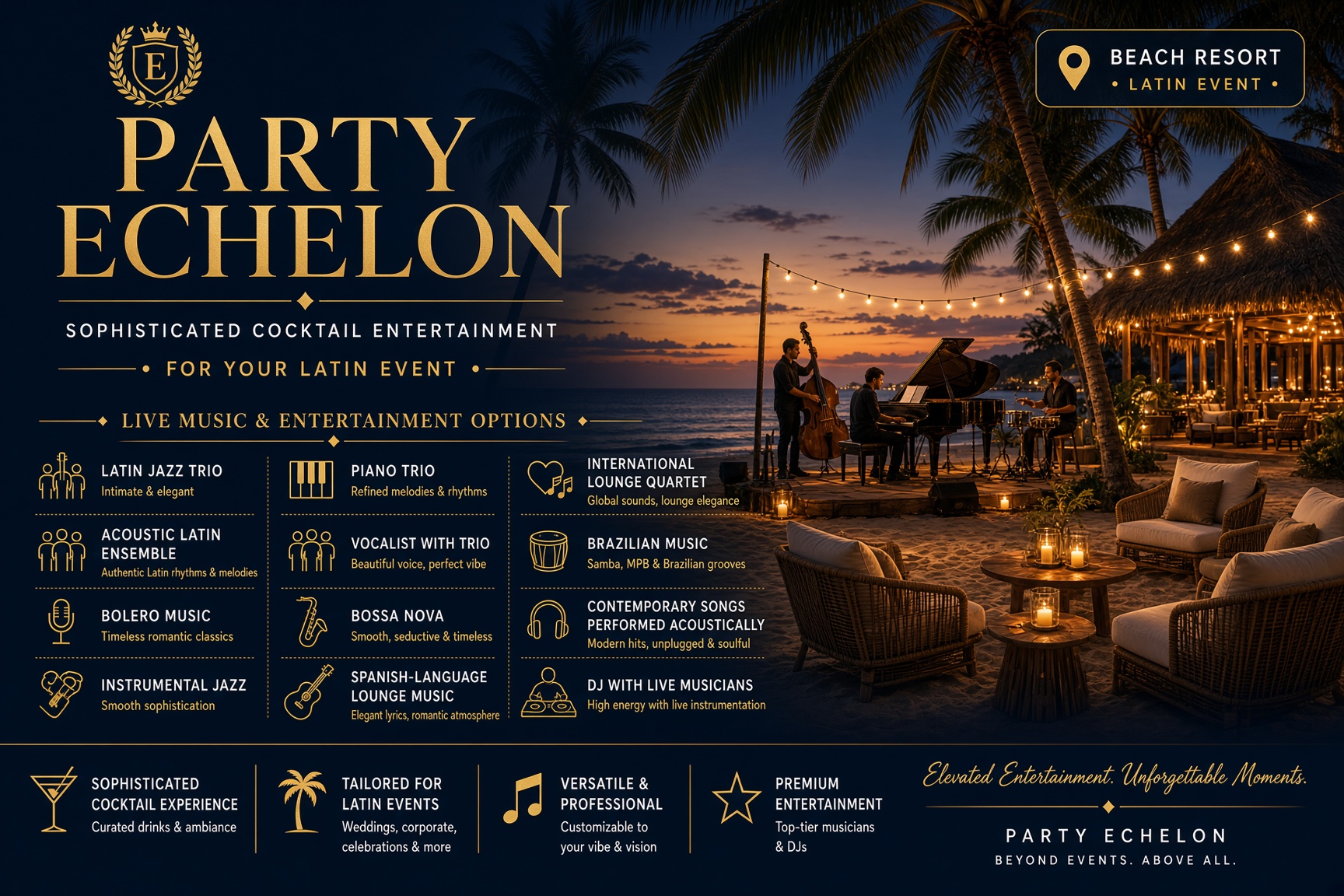 Latin Cocktail Hour Entertainment by Party Echelon