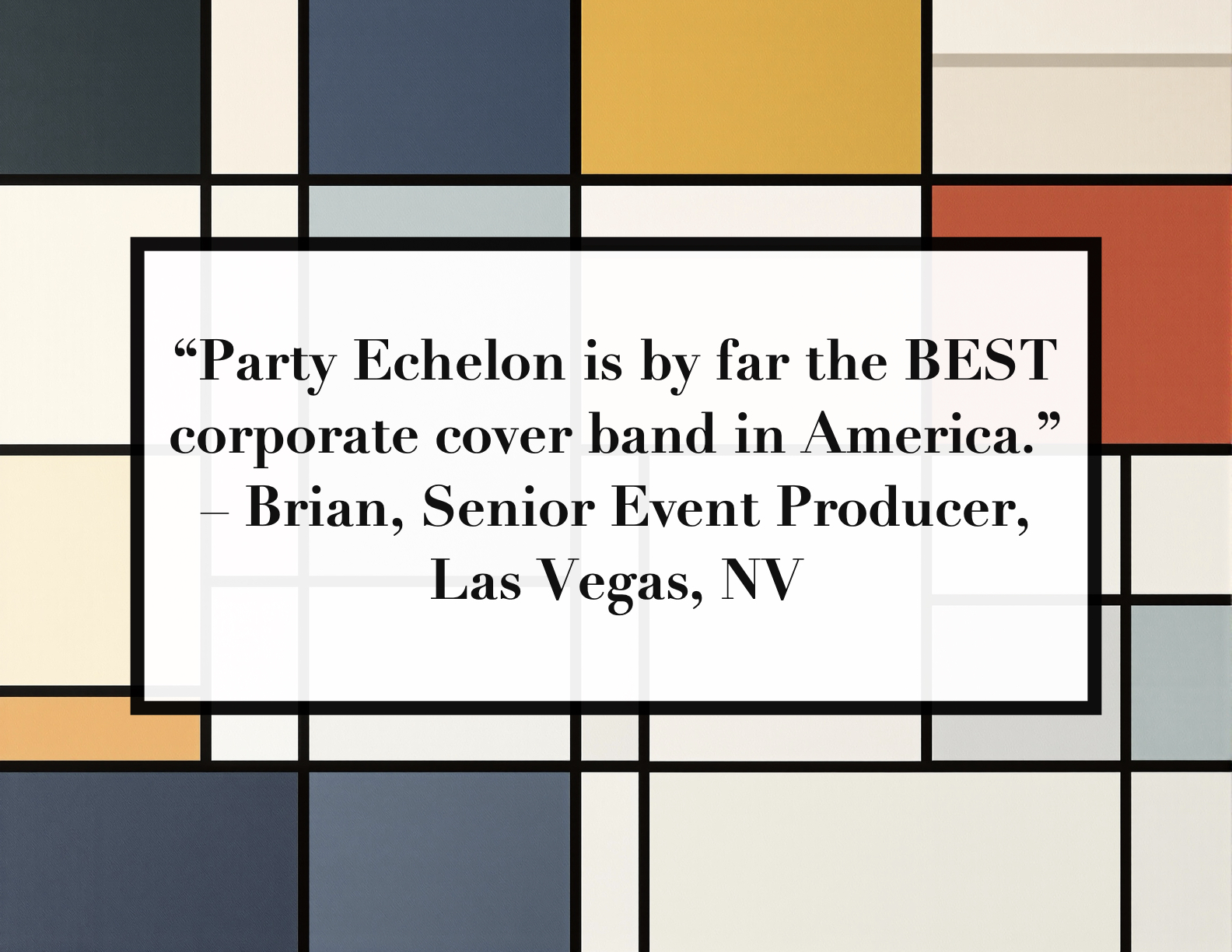 Event planner testimonial for Party Echelon luxury live entertainment