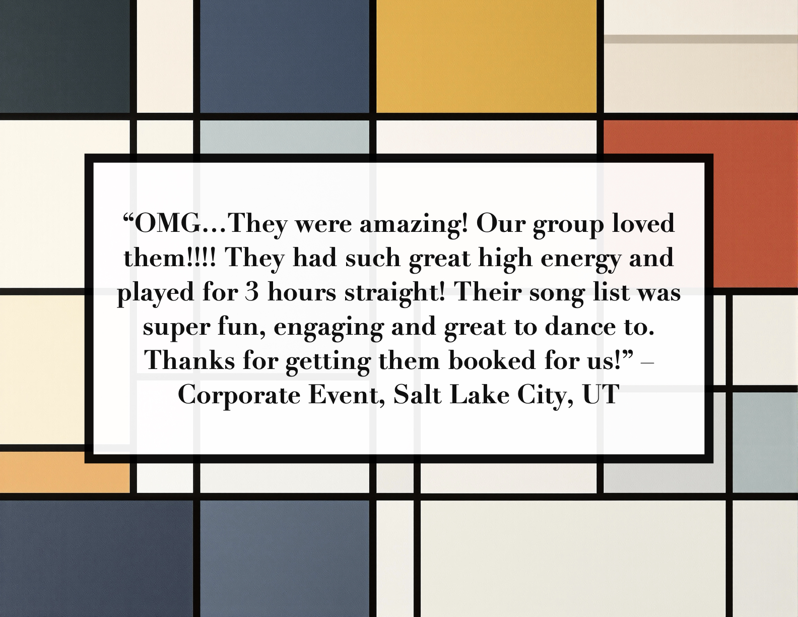 Event planner testimonial for Party Echelon luxury live entertainment