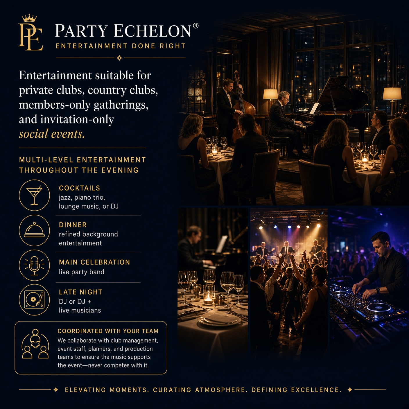 Private Clubs, Country Clubs & Members-Only Events Entertainment