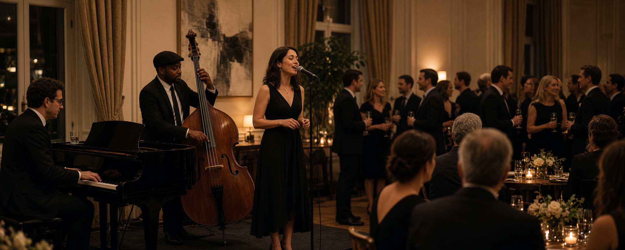 Cocktail Quartet featuring a vocalist for elegant events