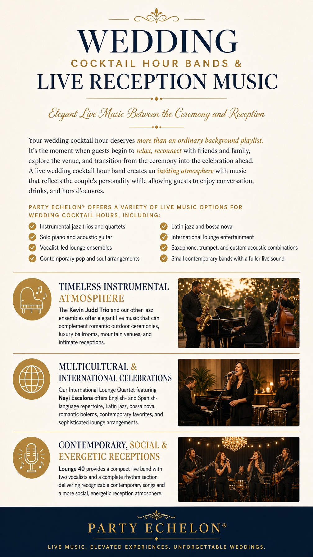Wedding Cocktail Hour Bands & Live Reception Music