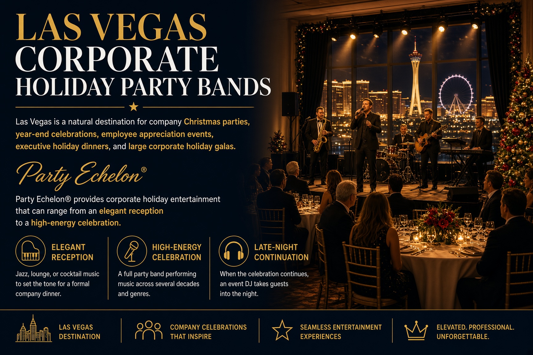 Las Vegas Corporate Holiday Party Bands by Party Echelon