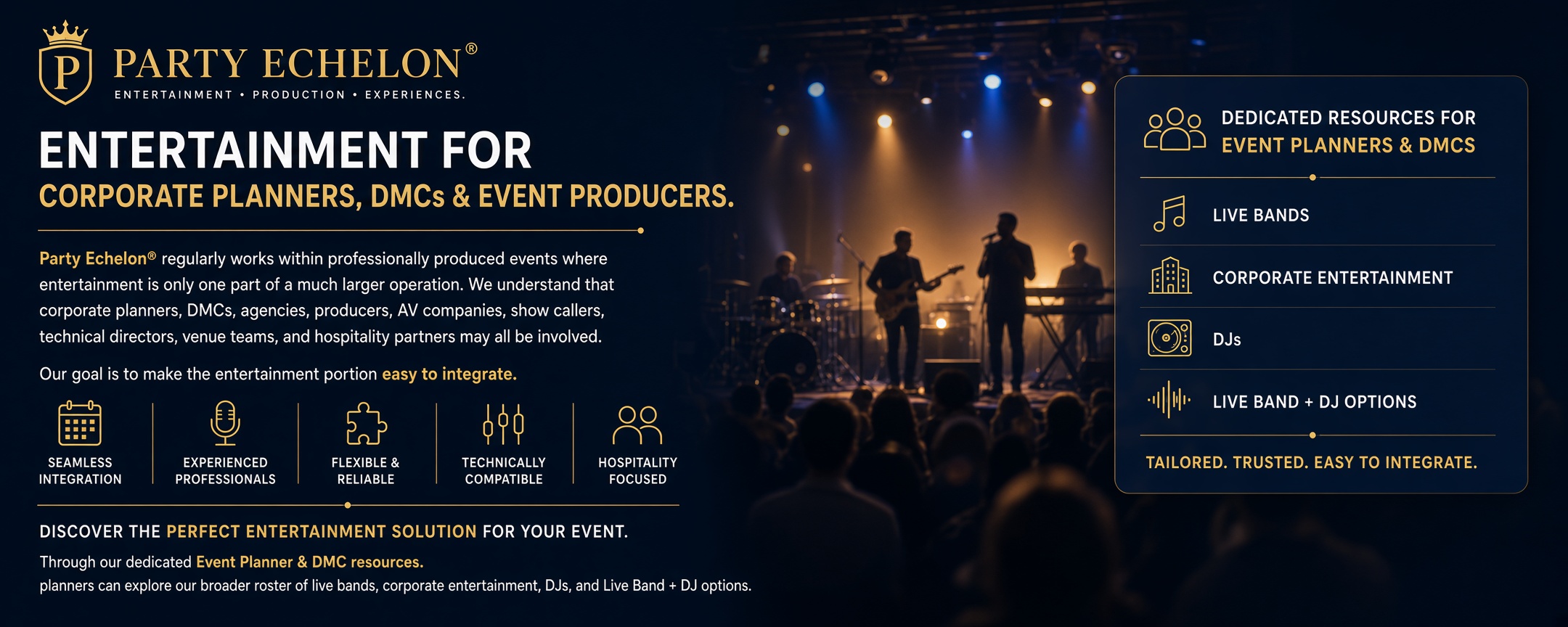 Entertainment for Corporate Planners, DMCs & Event Producers