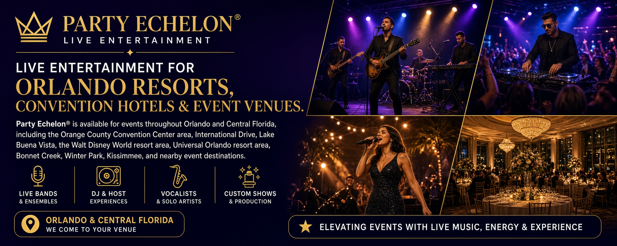 Live Entertainment for Orlando Resorts, Convention Hotels & Event Venues