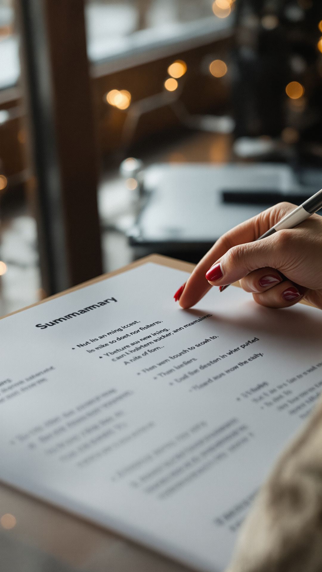 Woman highlighting important parts of an insurance document. Woman highlighting important parts of an insurance document.