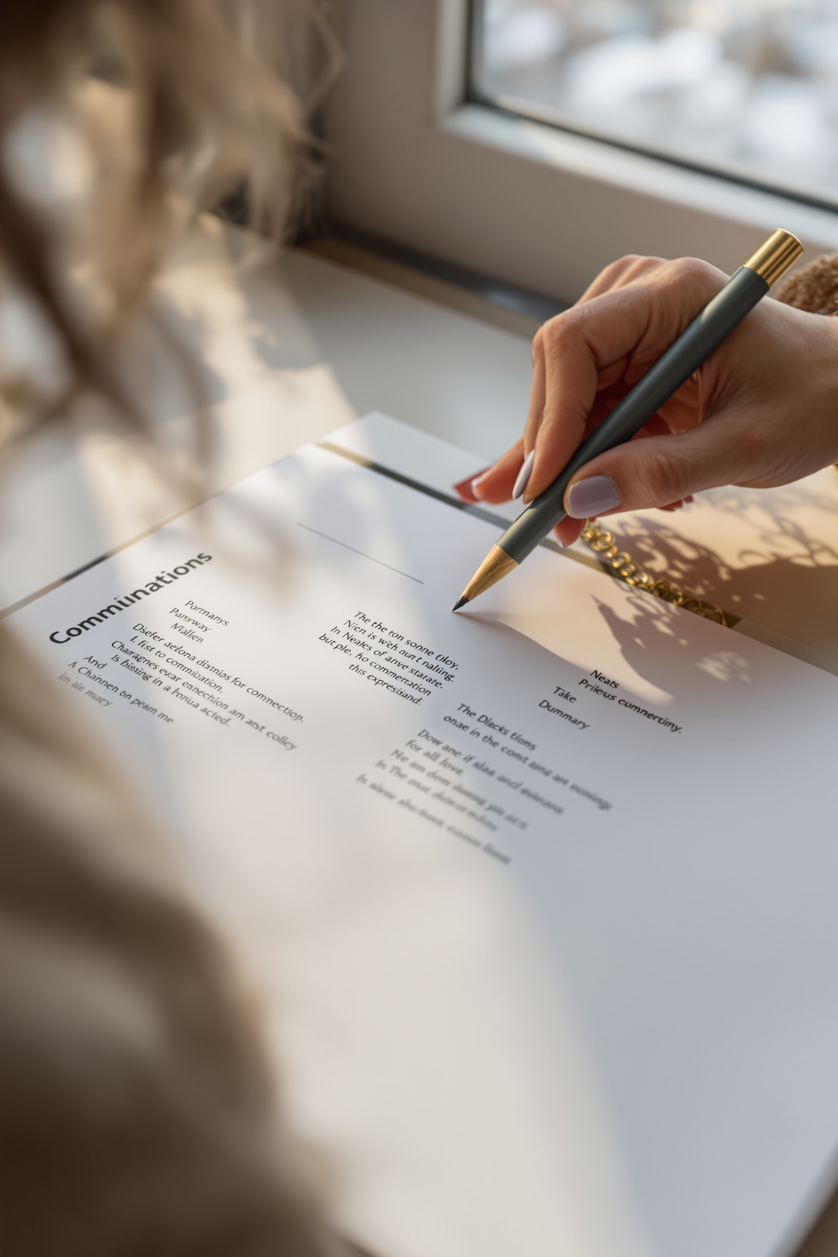 Woman highlighting important parts of an insurance document. Woman highlighting important parts of an insurance document.