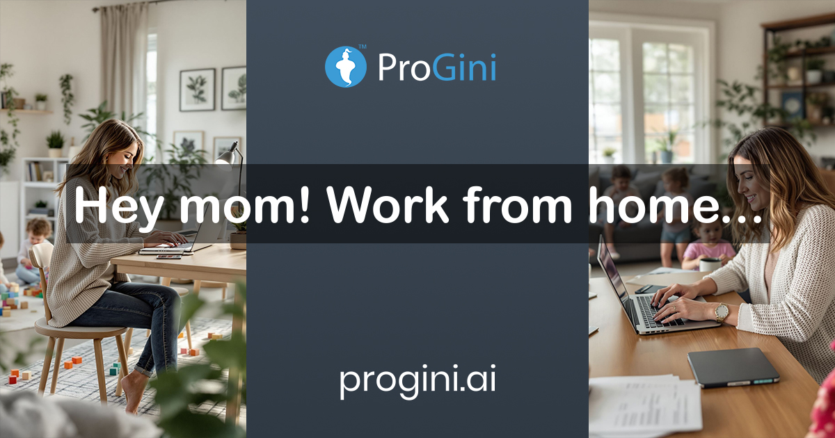 Hey stay home moms! Work from home using Progini AI
