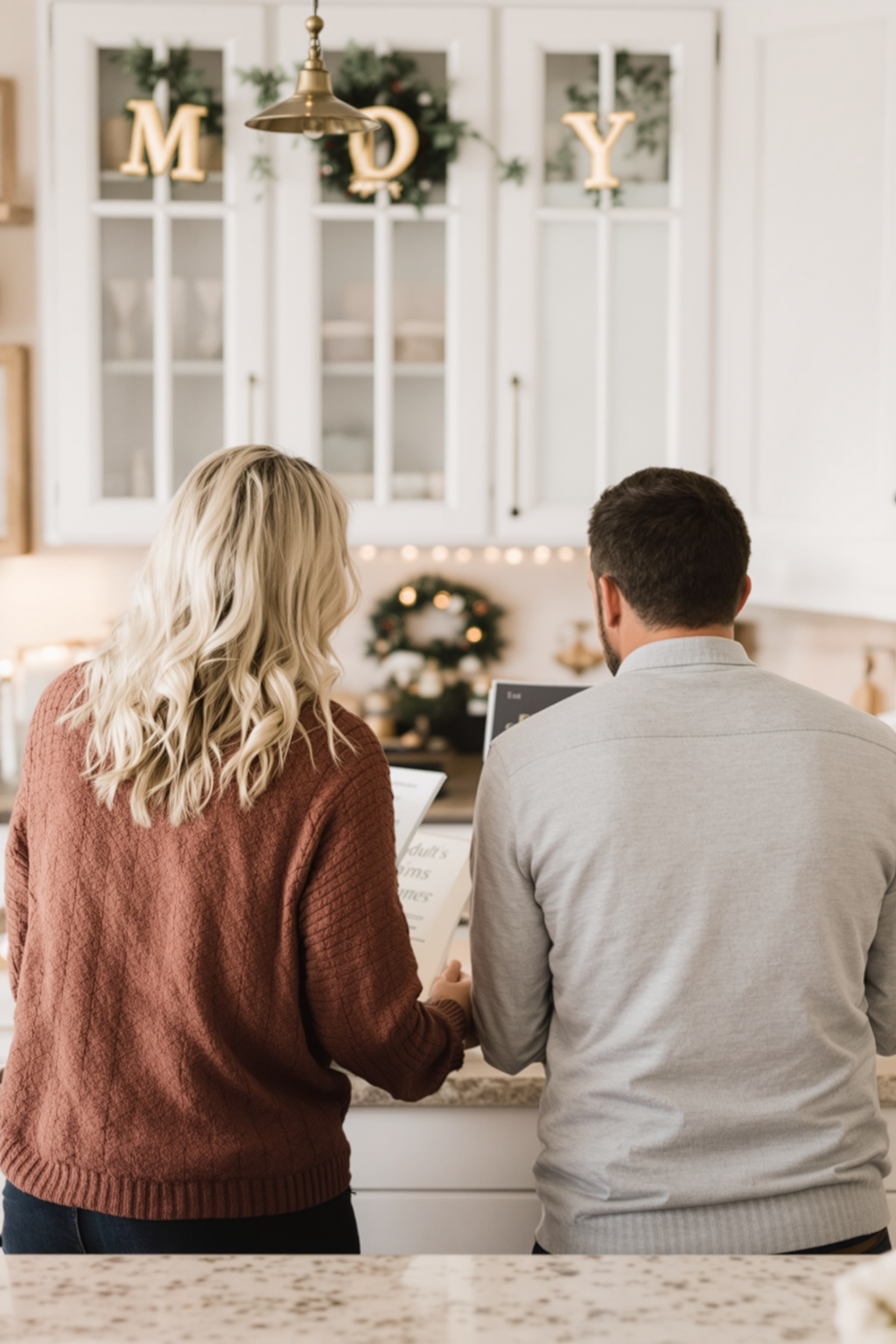 Parents reviewing different health needs for adults and children. Parents reviewing different health needs for adults and children.